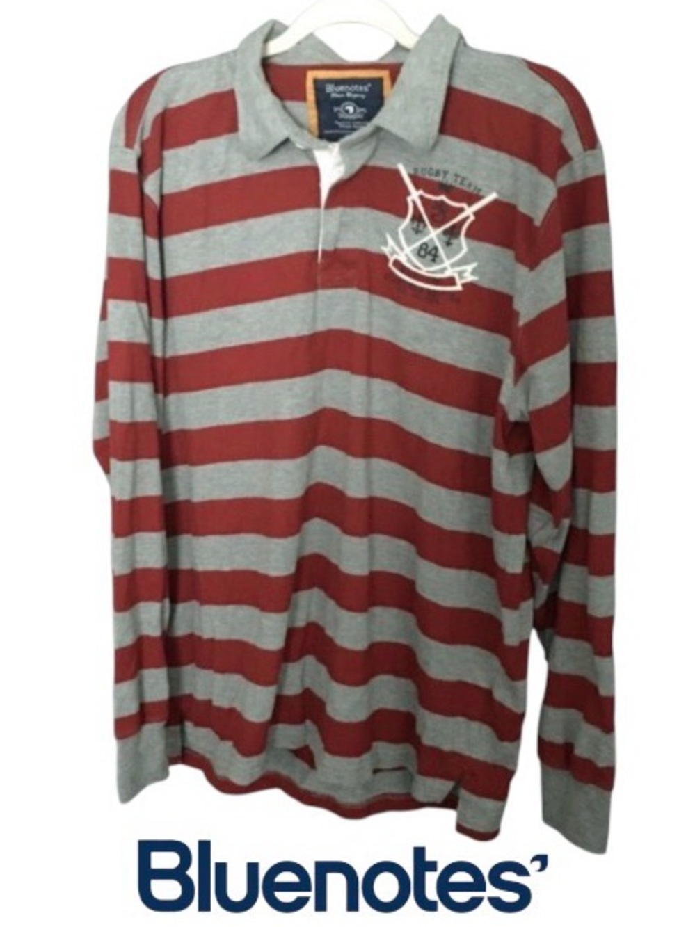 XL Bluenotes Authentic Rugby Shirt, 100% Cotton